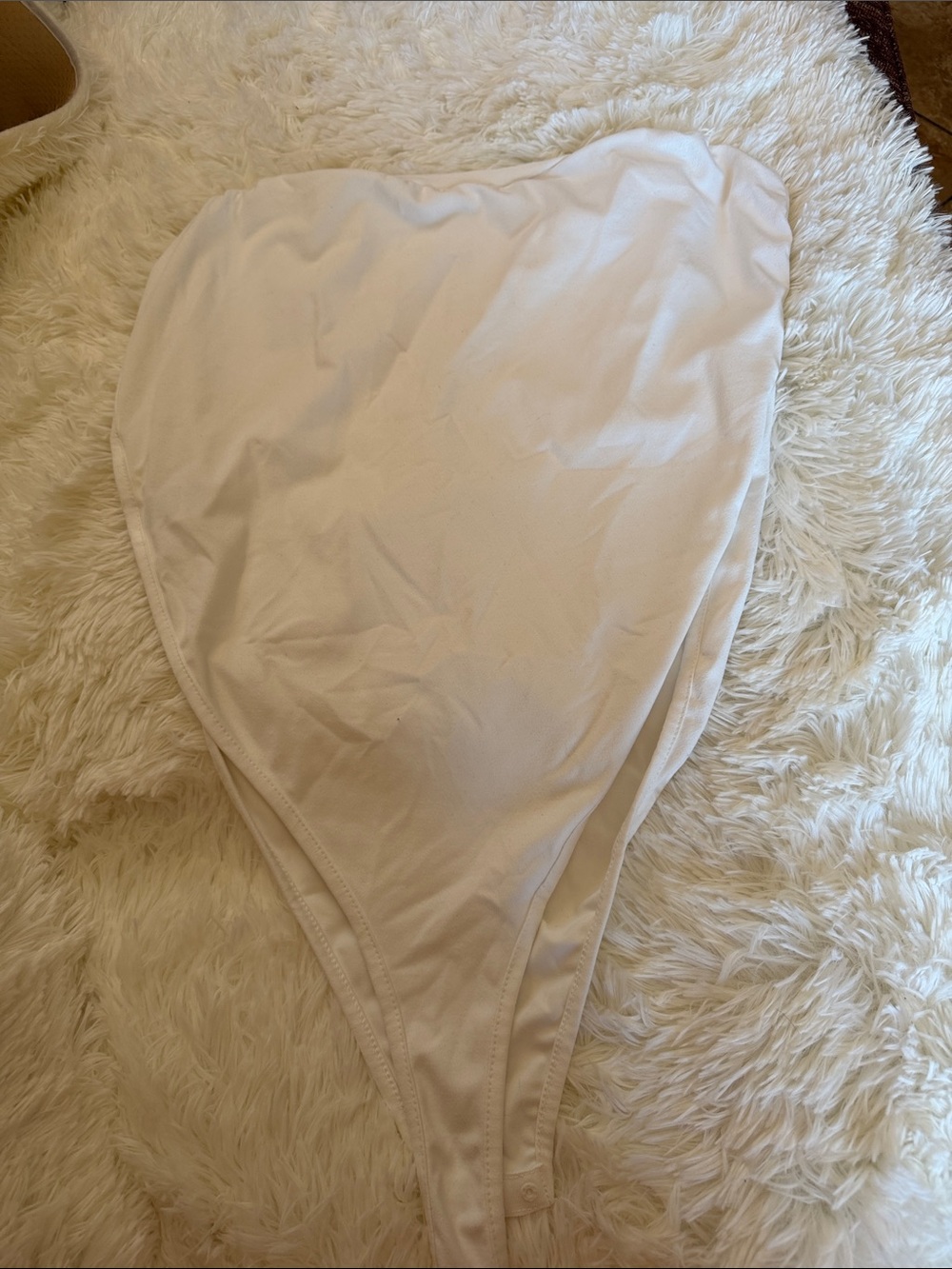 SHEIN White High-Cut Ribbed Bodysuit